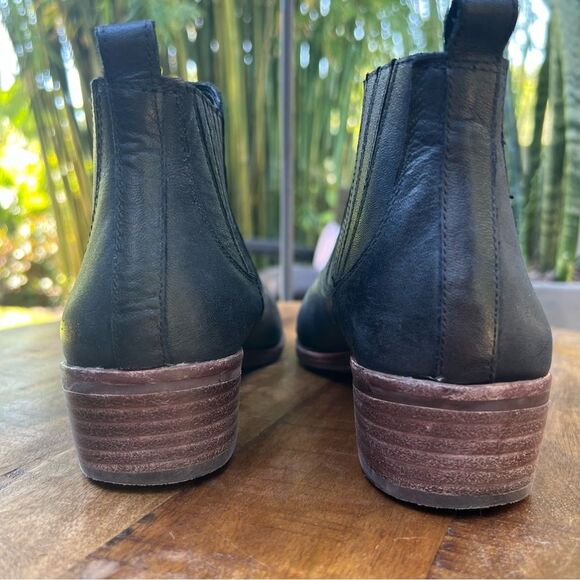 GIANNI BINI Black Leather Ankle Boots 💗 size 8 - Picture 6 of 10